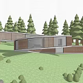 Contemporary Detached Villa With Unique Curved Architecture Amid Green Grass And Flower Beds
