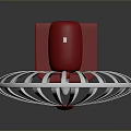 Transparent Blades Electric Fan With Red Base And Stand For Home Use