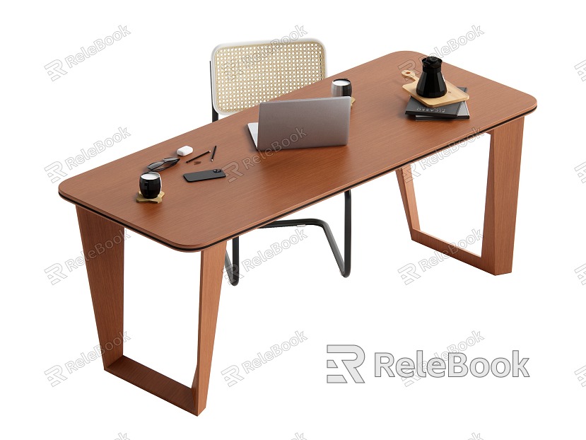 Log wind desk and chair combination model