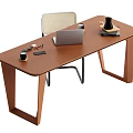 Log wind desk and chair combination 3d model