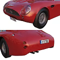 Red Classic Sports Car With Vintage Design Sleek Body Lines And Round Headlights