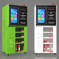 Intelligent Fire Safety Public Facility With Digital Screens And Fire Extinguishers In Green White Design