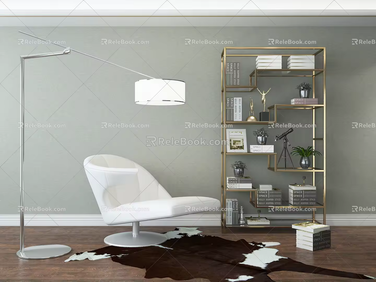 Modern Bookshelf 3d model