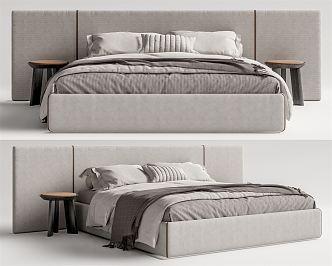 Modern Double Bed 3d model