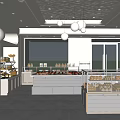 Bright Modern Dessert Shop Interior With Glass Display Cases And Fresh Pastries