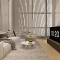 Modern Hotel Guest Room with Open Layout Staircase Sofa and Coffee Table 3d model