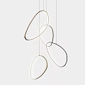 Modern Pendant Lights with Circular Ring and Wire Frame Design for Interior Decoration 3d model