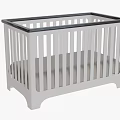 White Wooden Baby Crib With Simple Modern Design And Safety Rails