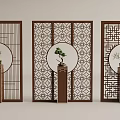 Middle ancient screen partition 3d model