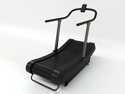 Black Modern Treadmill with Handrails and Running Belt for Home Gym Fitness Workout Equipment 3d model
