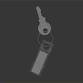Hardware Tools Featuring Metal Key And Blank Key Tag On Dark Background 3d model