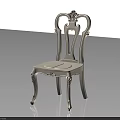 Elegant European Style Dining Chair With Carved Backrest And Ornate Legs