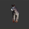 Purple And Pink Donkey Sculpture With Red Hooves White Nose On Dark Background With Reflection