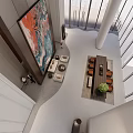 Spacious Modern Office Reception Lobby With High Ceiling Elegant Wall Art And Comfortable Lounge Spaces