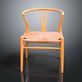 Wooden Frame Leisure Chair With Curved Back And Woven Seat Modern Design