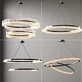 Modern Ring Shaped Chandeliers with Metal Frame and Illuminated Design for Interior Decoration