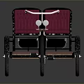 Vintage Black Tricycle With Red Seats And Retro Design Details