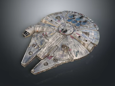 Detailed Sci Fi Spaceship Model With Vintage Exterior And Engine Parts 3d model