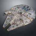 Detailed Sci Fi Spaceship Model With Vintage Exterior And Engine Parts