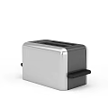 Modern Stainless Steel Toaster With Black Accents And Two Toast Slots Design