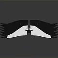 Origami Stork Flying with Black and White Wings and Orange Beak on Dark Background