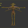 Fantasy Alien Creature Character With Unique Head Design And Wing Like Appendages