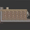 Ancient Roman Building Model With Tiled Roof Columns Interior Shelves And Clay Pots
