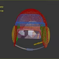 Shiny Copper Colored Helmet With Transparent Visor And Stylish Ear Cups Design Details