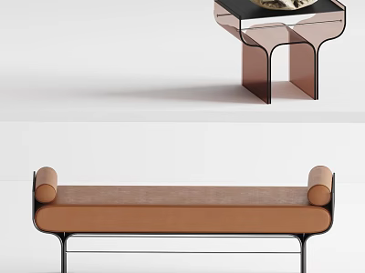 Modern Minimalist Side Table With Glass Top And Metal Frame Design 3d model