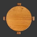 Minimalist Wooden Round Stool With Sturdy Four Legs And Smooth Top Surface