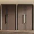 Modern Wooden Double Doors with Sleek Metallic Handles for Home Interior Design