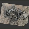 Loose Rock And Soil Pile On Construction Site Ground Surface 3d model