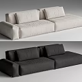 Modern Three Seater Sofa Design With Light And Dark Color Options 3d model