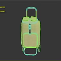 Beige Suitcase with Telescopic Handle and Wheels Top Pockets and Front Compartment Modern Luggage Design
