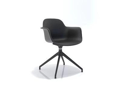Stylish Modern Black Office Chair With Armrests And Five Point Metal Base Design 3d model