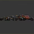 Weaponized Off Road Vehicles With Four Different Designs And Unique Armored Structures 3d model