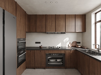 Quiet Kitchen Log Enclosed Kitchen 3d model