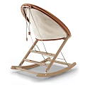 Leisure Rocking Chair With Wooden Frame Comfortable Plush Seat And Stylish Design