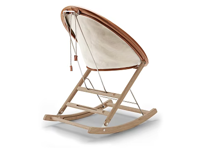 Leisure Rocking Chair With Wooden Frame Comfortable Plush Seat And Stylish Design 3d model