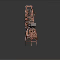 Architectural Construction Model With Metal Truss Frame And Arched Support Structure