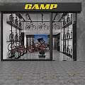 Bicycle Shop Showroom With Various Bikes Displayed On Shelves And Racks