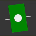3D Model Mechanical Device With Green Base Silver Cylinder And Circular Red Supports