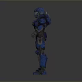 Blue Robotic Mech Character With Detailed Armor Plates And Futuristic Design