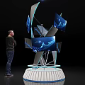 Modern Commercial Equipment with Multi Screen Interactive Display and Stylish Base for Business Exhibitions
