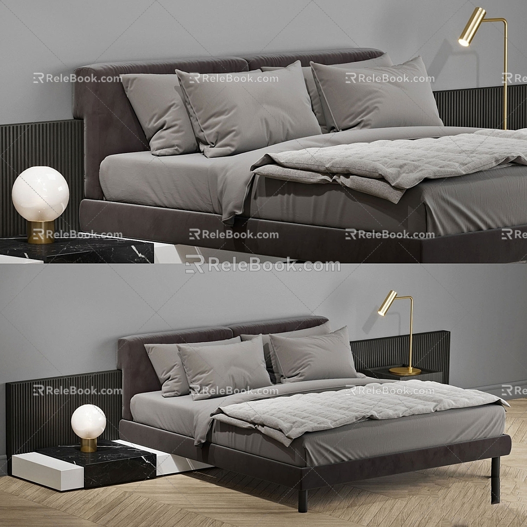 Modern Other Bedside Table Meridiani Bed Sheet Coffee Table 3d model