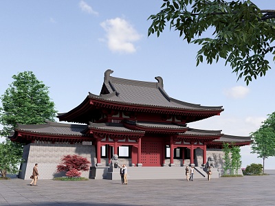 Chinese-style ancient public buildings 3d model