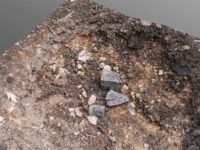 Natural Soil Surface With Mixed Stones And Small Rocks 3d model