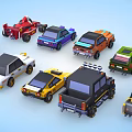 Colorful Cartoon Style Cars Including SUVs Race Cars And Vintage Models In Vibrant Hues