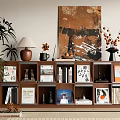 Middle Ancient Bookcase Modern Middle Ancient Bookcase Low Cabinet Decorative Cabinet 3d model