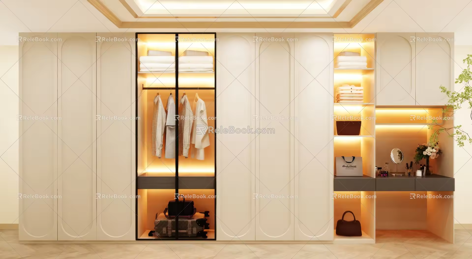 Wardrobe Design Wardrobe Effect Diagram Wardrobe Coat Cabinet Design Coat Cabinet 3d model